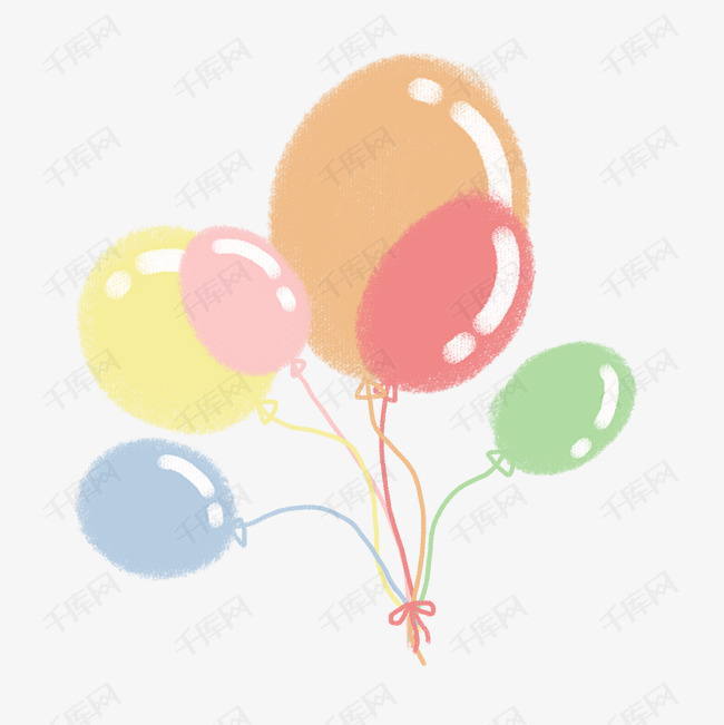 卡通生日聚会气球矢量png