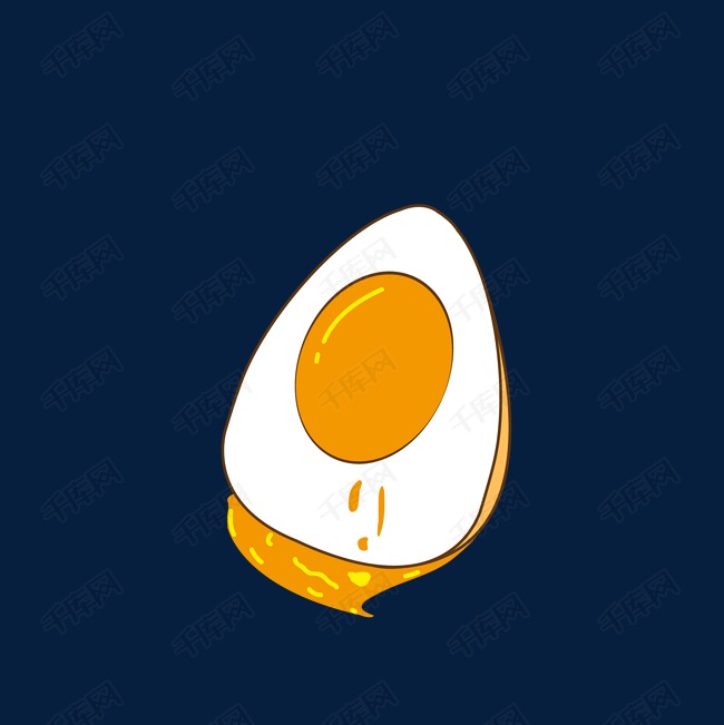 切开的咸鸭蛋素材图片免费下载_高清卡通手绘psd_千库