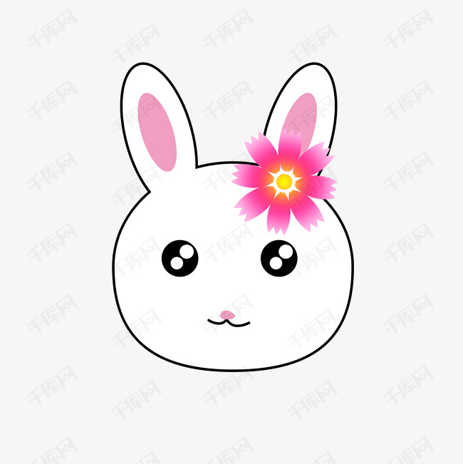 兔子头上的花朵