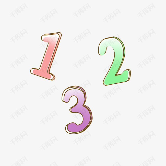 彩色卡通数字123
