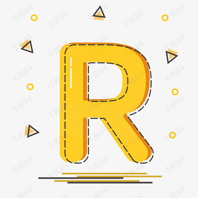 创意卡通字母r