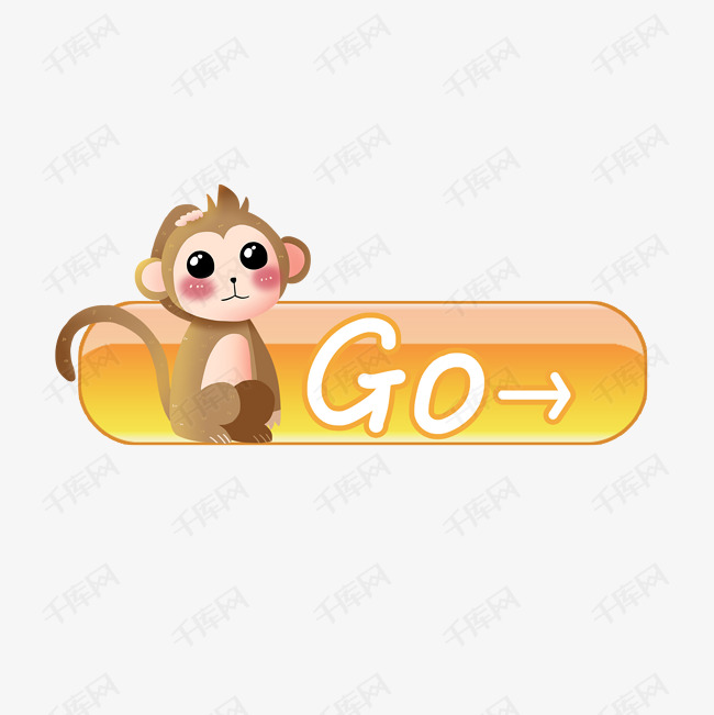 卡通可爱风按钮go英文字母艺术字