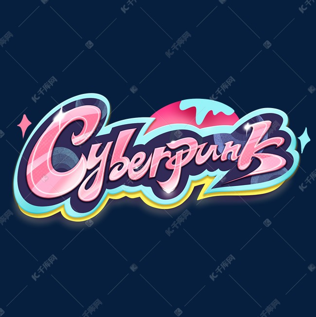 赛博朋克Cyberpunk英文未来科技艺术字体