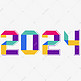 2024彩色折纸风艺术字