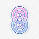 粉蓝光效发光线条数字8