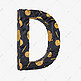 黑金质感字母D