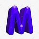 卡通立体浮雕字母M