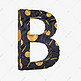 黑金质感字母B