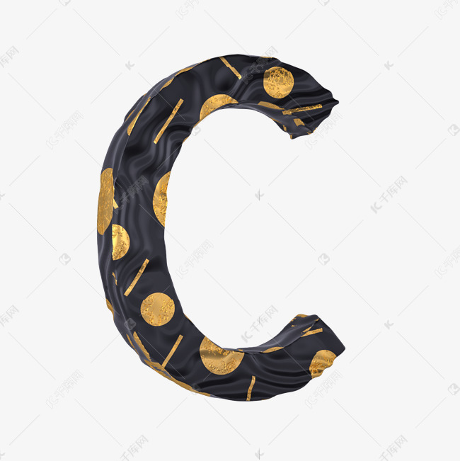 黑金质感字母C