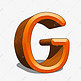 卡通立体浮雕字母G