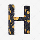 黑金质感字母H