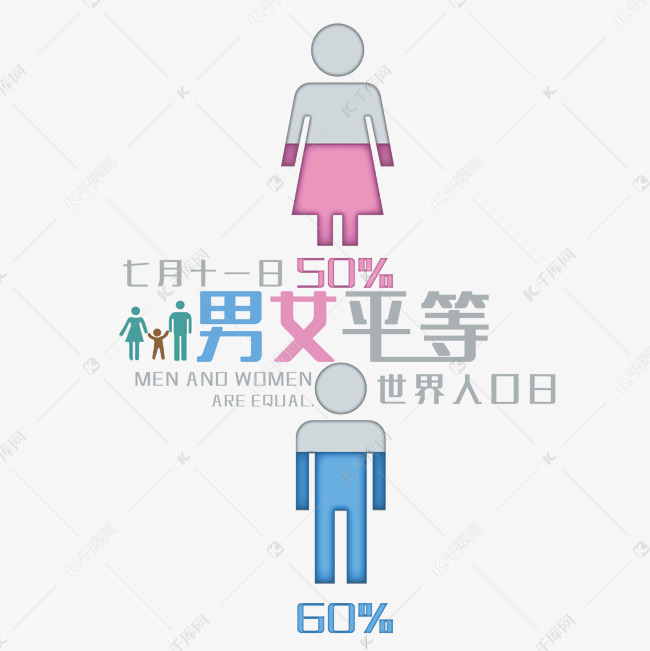 男女平等艺术字