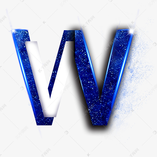 蓝色字母W
