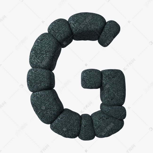 岩石立体字母G