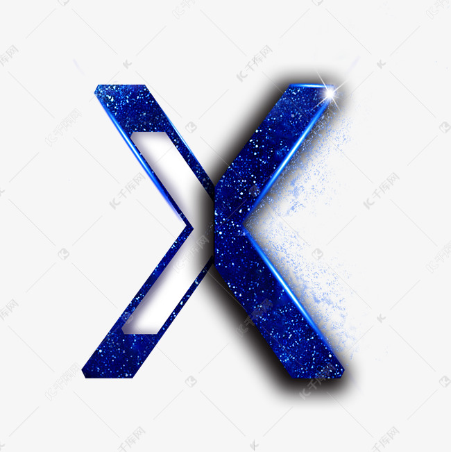 蓝色字母X