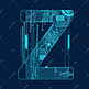 蓝色科技线条PSD字母Z