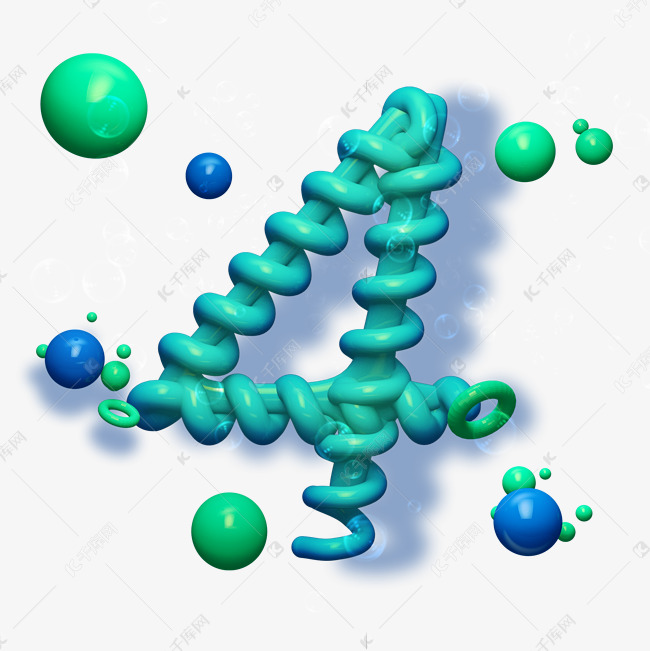 彩色数字4字体设计