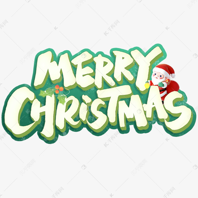 MerryChristmas圣诞节节日标题ps字体