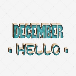 十二月你好立体字_艺术字设计