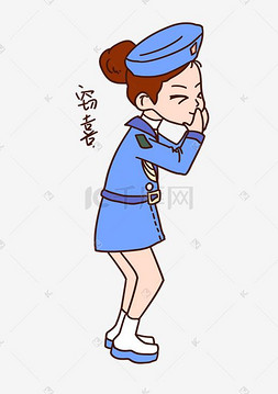 窃喜图片建军节表情包窃喜女军人插画