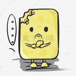 一只被咬了的小黄油表情包png