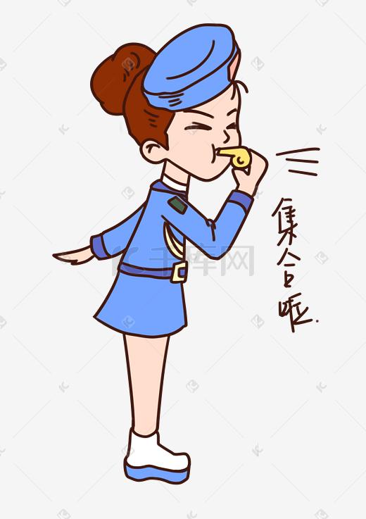 建军节表情包集合女军人插画