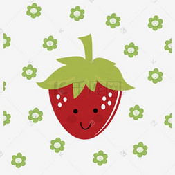 可爱手绘草莓表情包背景