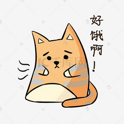 萌系卡通表情图片_表情包Q萌可爱橘猫PNG卡通手绘猫