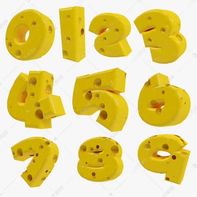 数字组合1到9奶酪字体