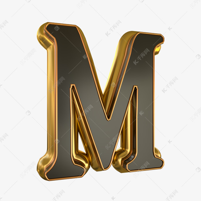 卡通手绘英文字母m艺术字设计图片-千库网