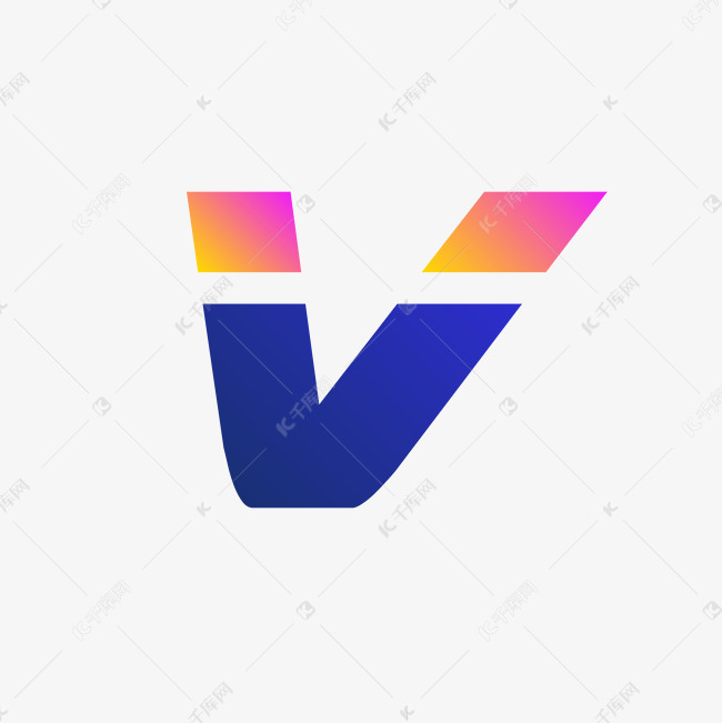 创意尖锐体字母v