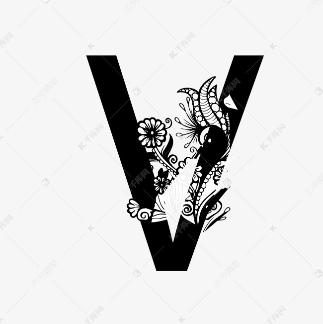 字母v艺术字创意艺术字设计快来千库吧