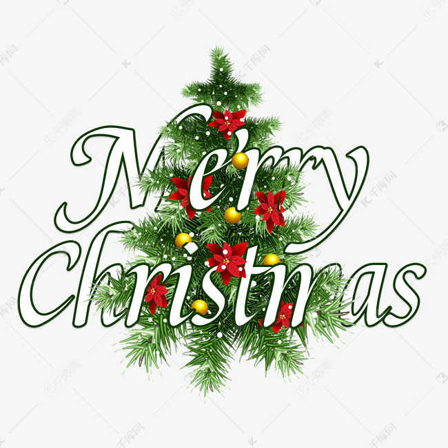merrychristmas圣诞节英文嵌入字