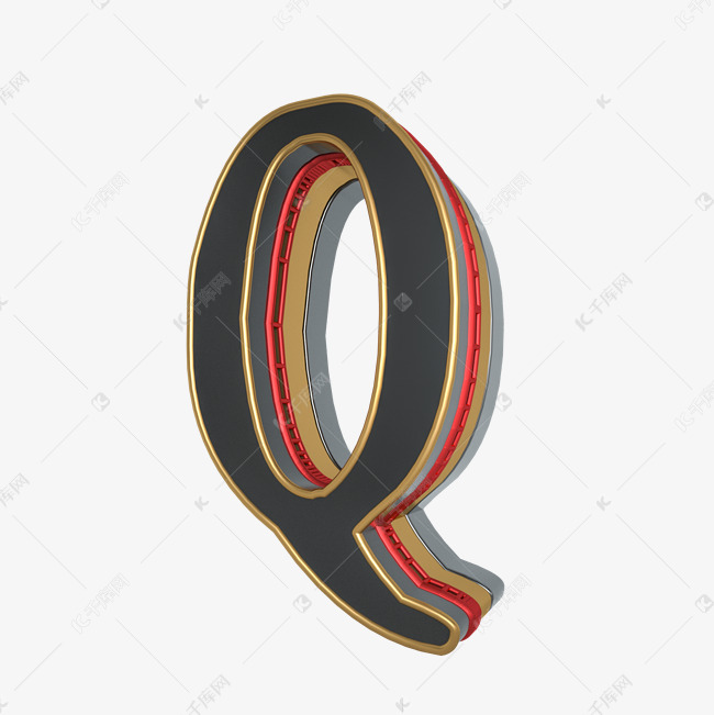 字体提供免费下载                    英文字母q创意艺术字设计快来
