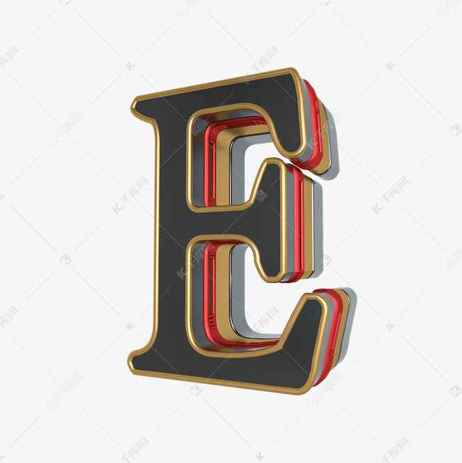 创意卡通装饰英文字母彩色字母e