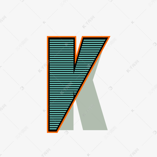创意条纹字母k