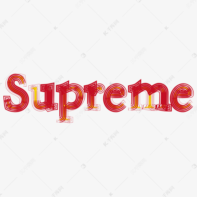 supreme创意手枪装饰艺术字