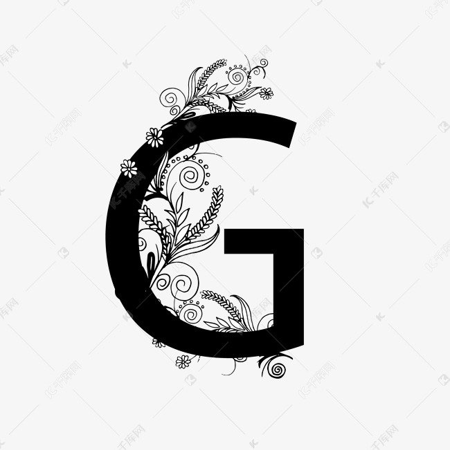 千库艺术文字频道为黑白奢华字母g艺术字艺术字体提供免费下载