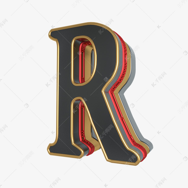 创意蓝色火焰字母r