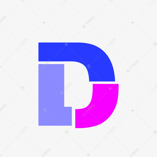 创意分裂的字母d艺术字设计图片-千库网