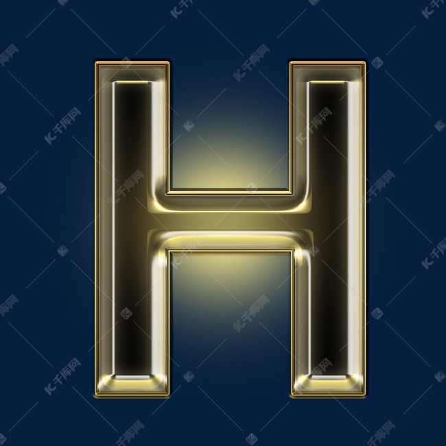 金色黑金光效psd字母h