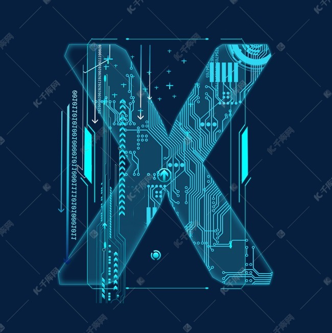 发布,千库艺术文字频道为蓝色科技线条psd字母x艺术字体提供免费下载