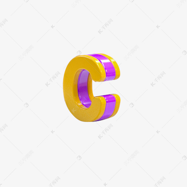 彩色圆弧英文字母c艺术字