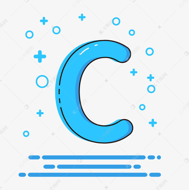 可爱卡通风格字母c