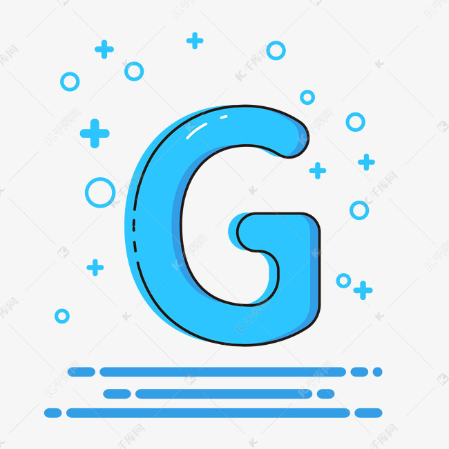 千库艺术文字频道为可爱卡通风格字母g艺术字体提供免费下载