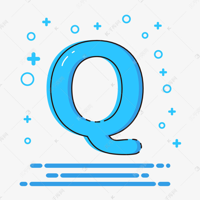 艺术字库 可爱 可爱卡通风格字母q 字体来源:作者自己创作的艺术字体