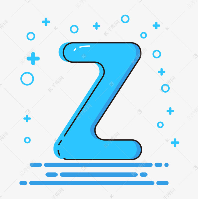 可爱卡通风格字母z