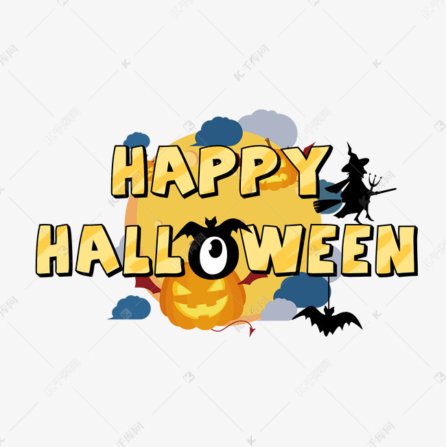 happyhalloween万圣节艺术字
