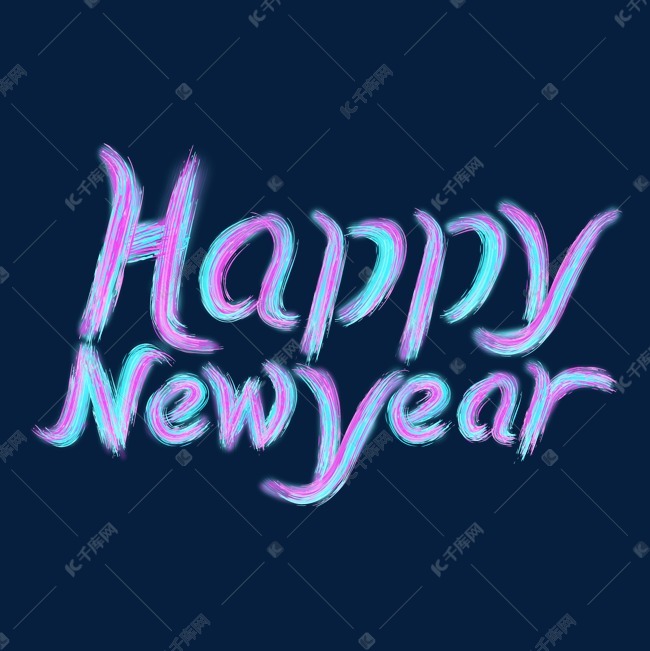 艺术字库 赛博朋克 赛博朋克风格happy new year 字体来源:作者自己