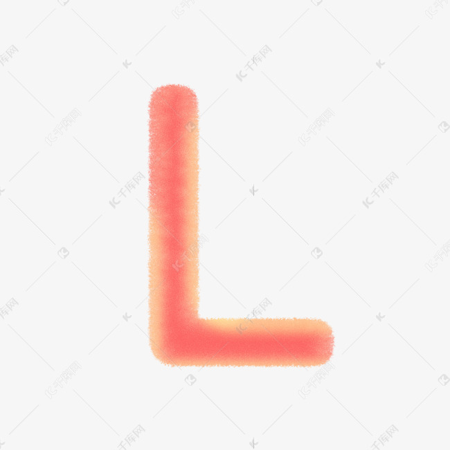卡通红色绒毛字母l艺术字设计图片-千库网